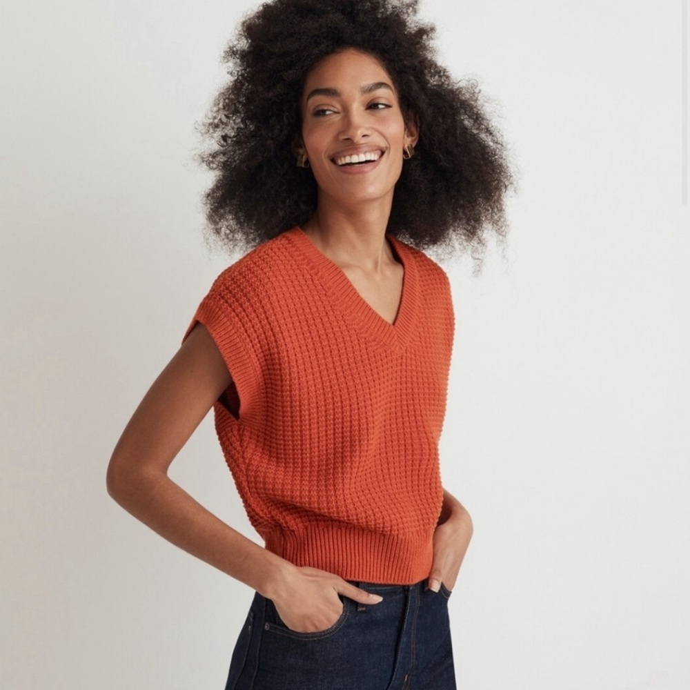 Madewell waffle sweater vest size s